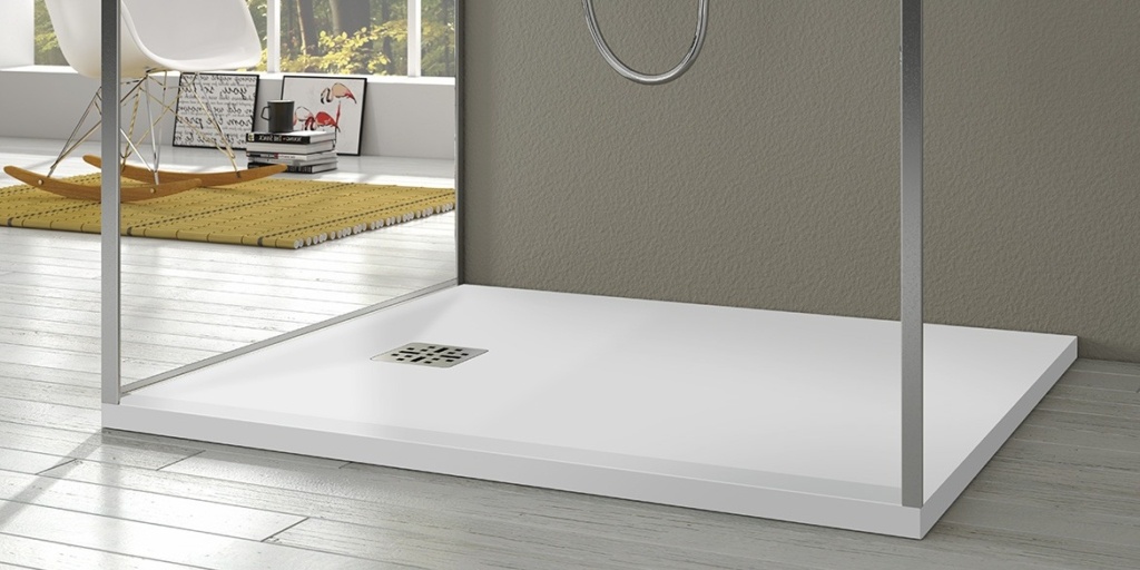 B DUTCH Novo douchebak Mineral Matt White 1400/900 140 x 90 cm